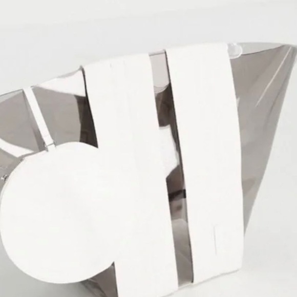 (LSF) Rebecca Minkoff Women’s Clear fan tote bag in Smoke, NWT - Picture 4 of 16